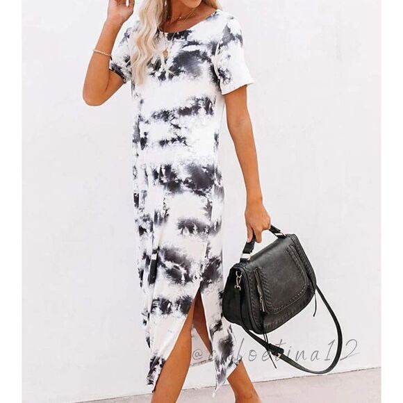 🎉HP🎉NEW Tie Dye Print Split Dress - Picture 6 of 8